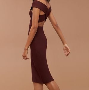 Aritzia Talula Varndell Cross Back Dress Size M Burgundy